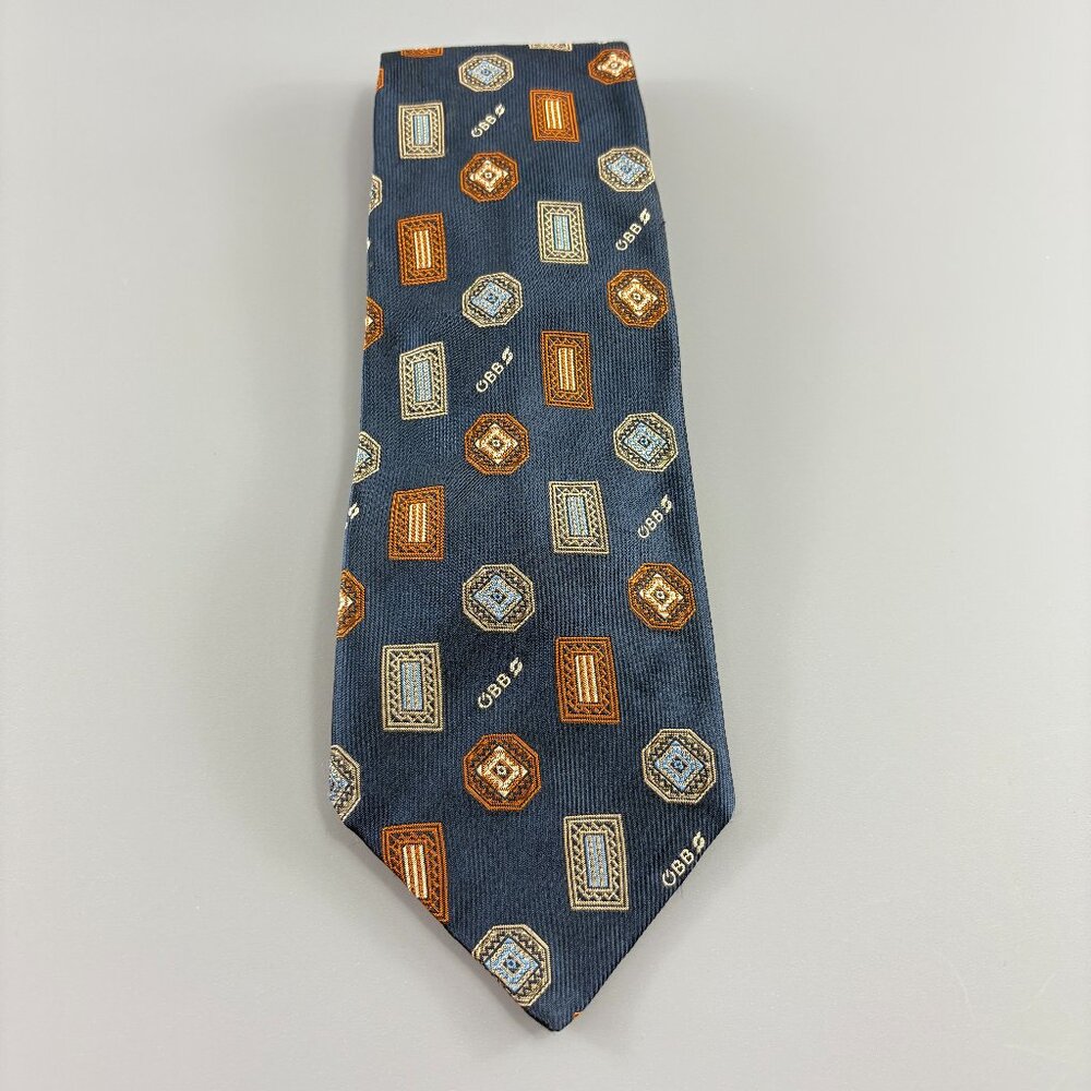 Belvedere QBB Austria Federal Railway Blue Men's Tie 4" x 60" Vintage